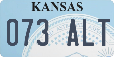 KS license plate 073ALT