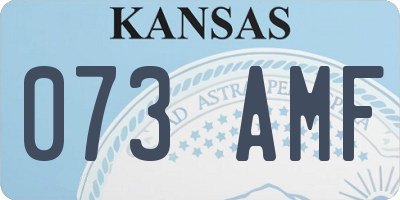 KS license plate 073AMF