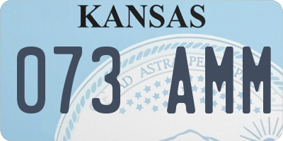 KS license plate 073AMM
