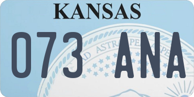 KS license plate 073ANA