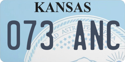 KS license plate 073ANC