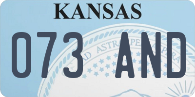 KS license plate 073AND