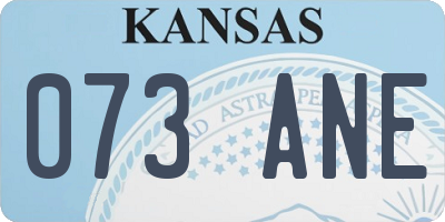 KS license plate 073ANE