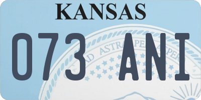 KS license plate 073ANI