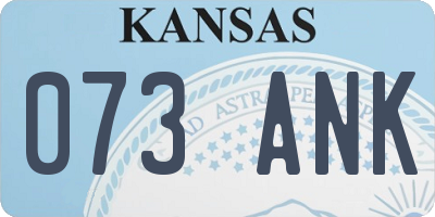 KS license plate 073ANK