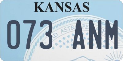 KS license plate 073ANM