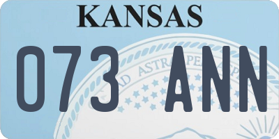 KS license plate 073ANN