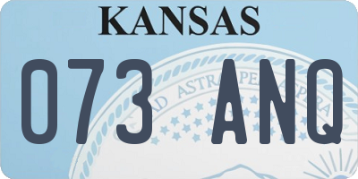 KS license plate 073ANQ