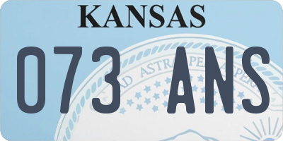 KS license plate 073ANS