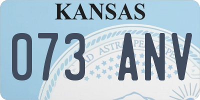 KS license plate 073ANV