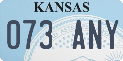 KS license plate 073ANY