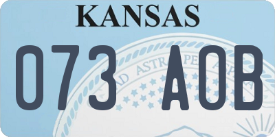 KS license plate 073AOB