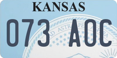 KS license plate 073AOC