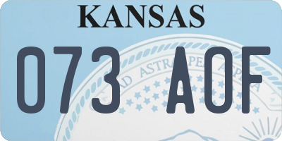 KS license plate 073AOF
