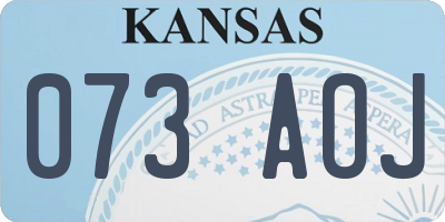KS license plate 073AOJ