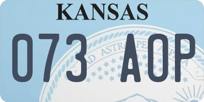 KS license plate 073AOP