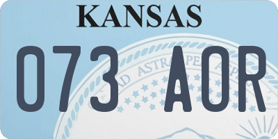 KS license plate 073AOR