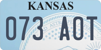 KS license plate 073AOT