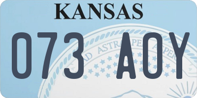 KS license plate 073AOY