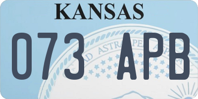 KS license plate 073APB