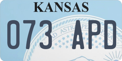 KS license plate 073APD