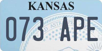 KS license plate 073APE