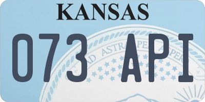 KS license plate 073API