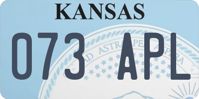 KS license plate 073APL