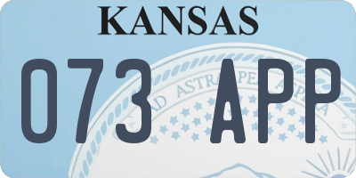 KS license plate 073APP