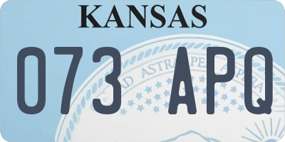 KS license plate 073APQ