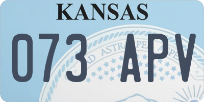 KS license plate 073APV