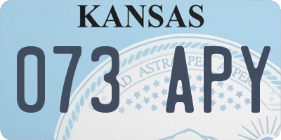 KS license plate 073APY