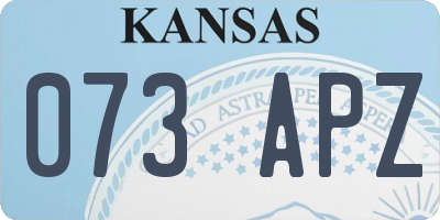 KS license plate 073APZ