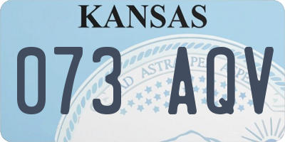 KS license plate 073AQV