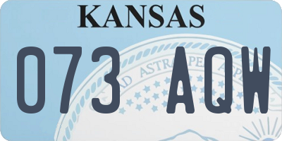 KS license plate 073AQW