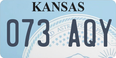 KS license plate 073AQY