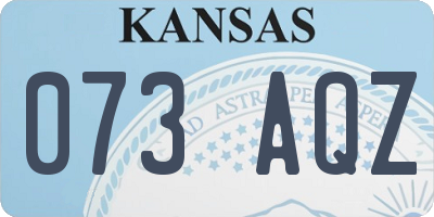 KS license plate 073AQZ