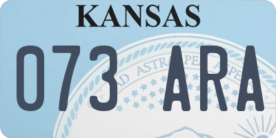 KS license plate 073ARA