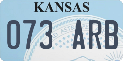 KS license plate 073ARB