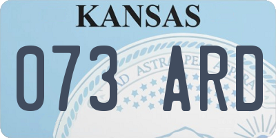 KS license plate 073ARD