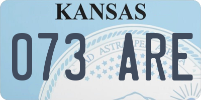KS license plate 073ARE