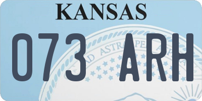 KS license plate 073ARH