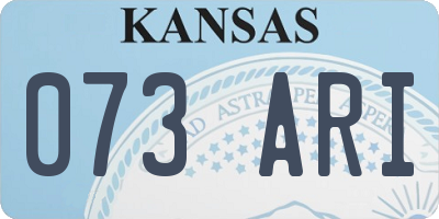 KS license plate 073ARI