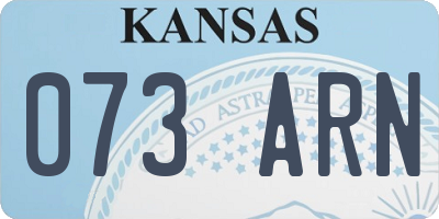 KS license plate 073ARN