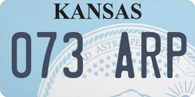 KS license plate 073ARP