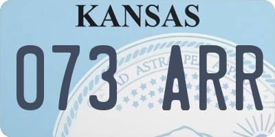 KS license plate 073ARR