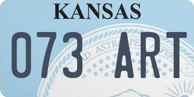 KS license plate 073ART