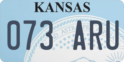 KS license plate 073ARU