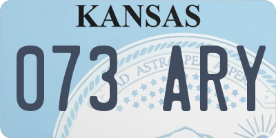 KS license plate 073ARY