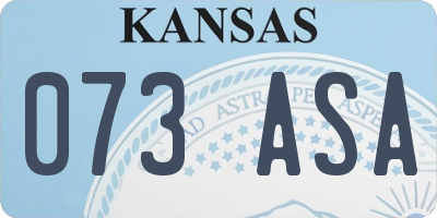 KS license plate 073ASA